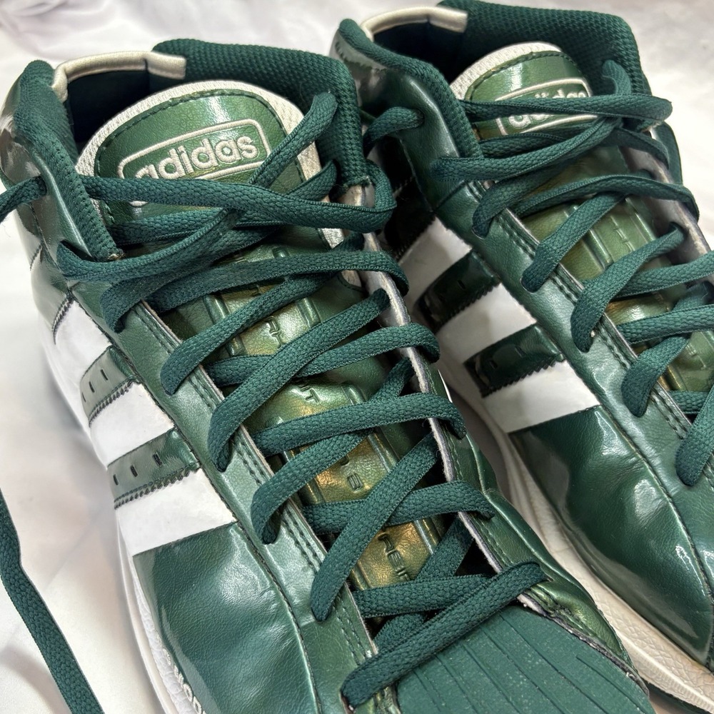 VTG 2002 Adidas Pro Model Mid Basketball Shoes Men's US 11 Green Metallic Y2K - Picture 15 of 16